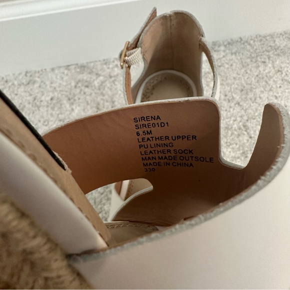 Steven Steve Madden Sirena White Leather Espadrille Platform Sandals - Picture 9 of 9